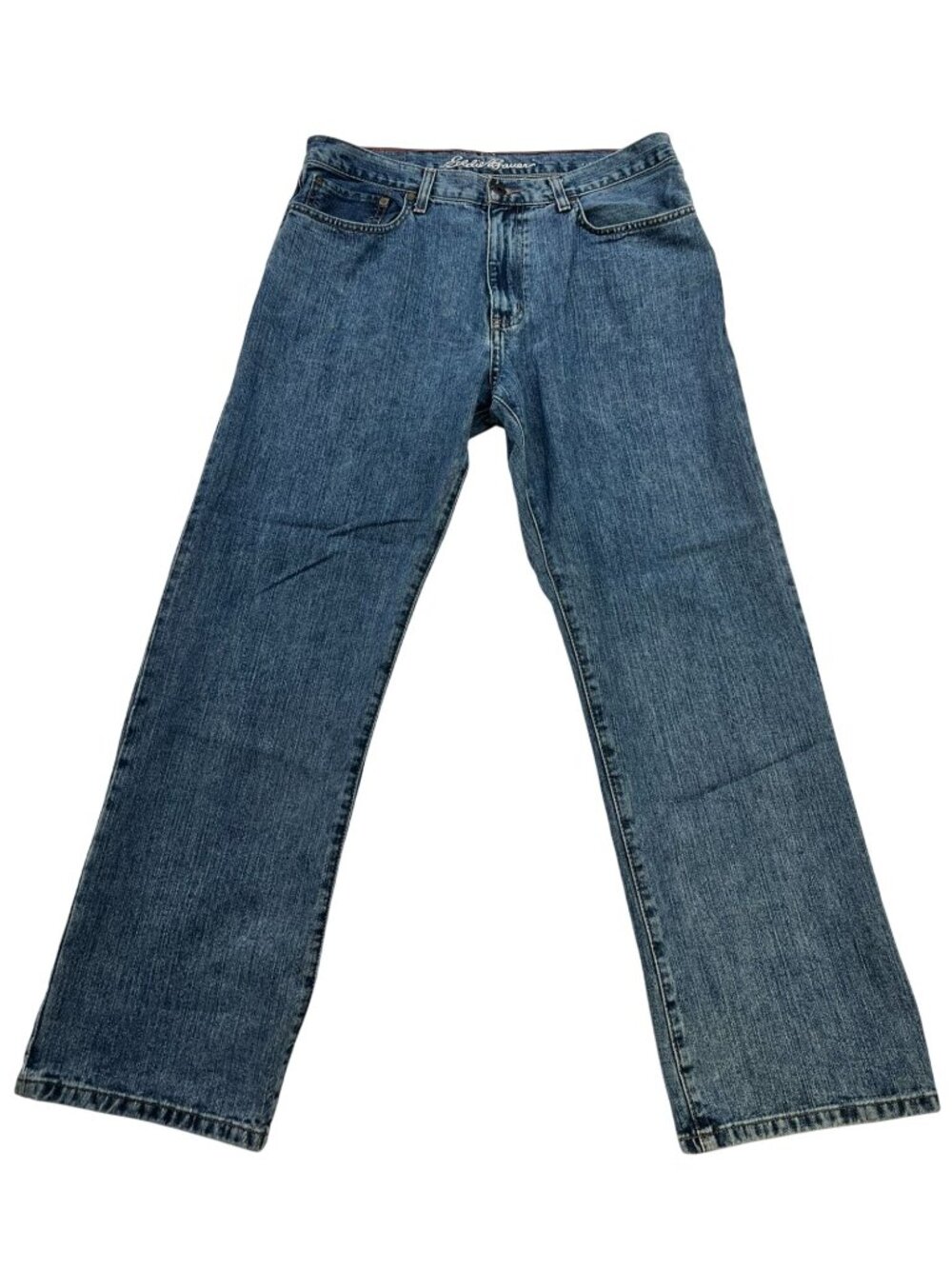 Eddie Bauer Men's Relaxed Fit Straight-Leg Jeans Denim Size 34x30 Blue Mid Wash